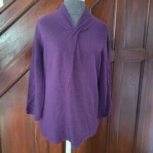 Nordstrom Collection Womens Purple Cashmere Sweater Size L